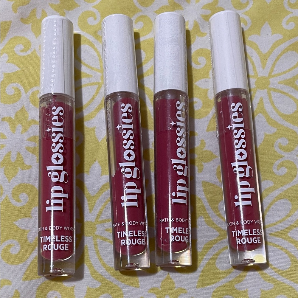 Bath & Body Works 4 Lip Gloss Bundle in Timeless Rouge Red NIP Best Price for 4!